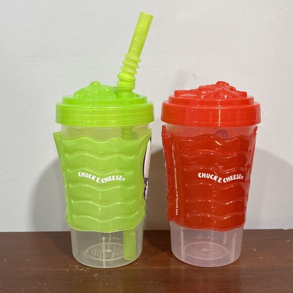 Lot Of 2 Chuck E Cheese Limited Edition Official Party Celebrate Silhouette Cups - Picture 2 of 8